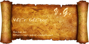 Vér Gábor névjegykártya